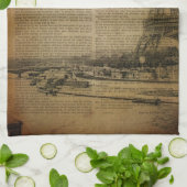 herfsteshorde verlaat herfst parijs eiffeltoren theedoek (Gevouwen)