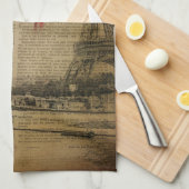 herfsteshorde verlaat herfst parijs eiffeltoren theedoek (Quarter Fold)