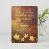 herfstespoor esple vertrekt rustige bruiloft kaart (Staand voorkant)