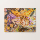 Herfstfee met Hedgehog-vriend Legpuzzel (Horizontaal)