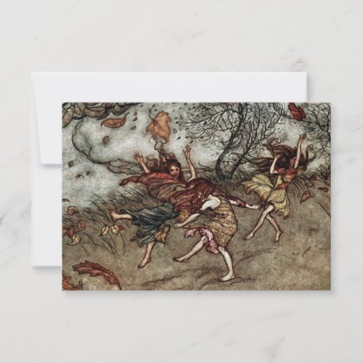 “Herfstfeeën” door Arthur Rackham Bedankkaart (Voorkant)