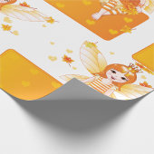 Herfstfeeënprinses met Oranje bladeren en kroon Cadeaupapier