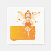 Herfstfeeënprinses met Oranje bladeren en kroon Servet (Voorkant)