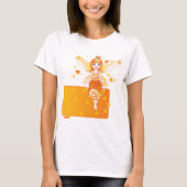 Herfstfeeënprinses met Oranje bladeren en kroon T-shirt (Voorkant)