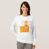 Herfstfeeënprinses met Oranje bladeren en kroon T-shirt (Voorkant volledig)