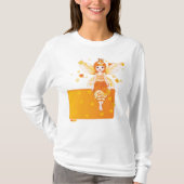 Herfstfeeënprinses met Oranje bladeren en kroon T-shirt (Voorkant)