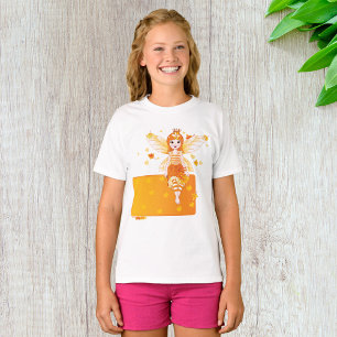 Herfstfeeënprinses met Oranje bladeren en kroon T-shirt