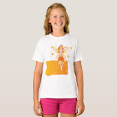 Herfstfeeënprinses met Oranje bladeren en kroon T-shirt (Voorkant volledig)