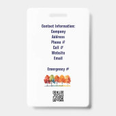 Herfstfeest Beveiliging Media Pas QR-code Badge (Achterkant)