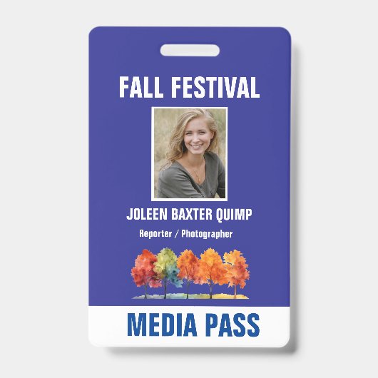 Herfstfeest Beveiliging Media Pas QR-code Badge (Voorzijde)