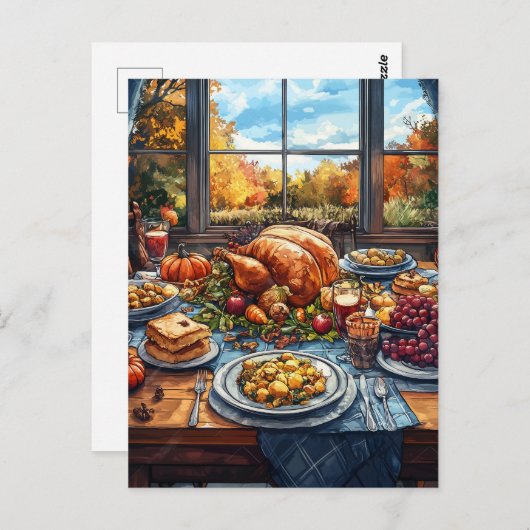 Herfstfeest: een Thanksgiving Briefkaart (Voorkant / Achterkant)
