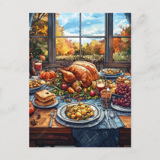 Herfstfeest: een Thanksgiving Briefkaart (Voorkant)
