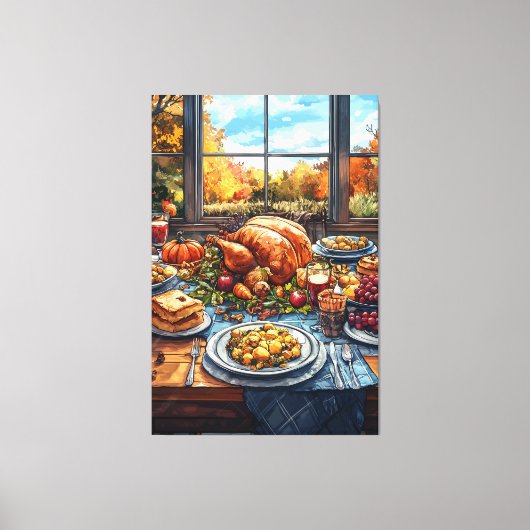 Herfstfeest: een Thanksgiving Canvas Afdruk (Voorkant)