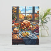 Herfstfeest: een Thanksgiving Kaart (Staand voorkant)