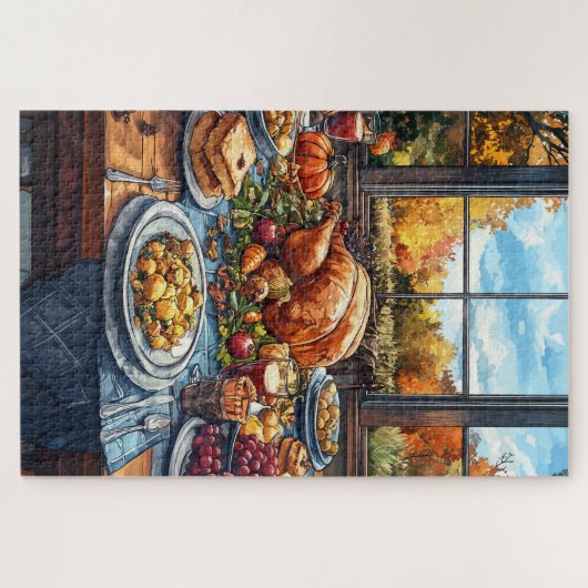 Herfstfeest: een Thanksgiving Legpuzzel (Horizontaal)