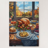 Herfstfeest: een Thanksgiving Legpuzzel (Verticaal)