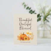 Herfstfeest - Elegante gouden Thanksgiving Briefkaart (Staand voorkant)