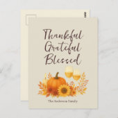 Herfstfeest - Elegante gouden Thanksgiving Briefkaart (Voorkant / Achterkant)