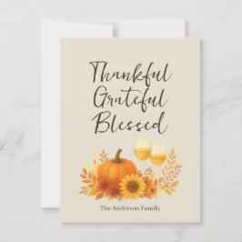 Herfstfeest - Elegante gouden Thanksgiving Briefkaart