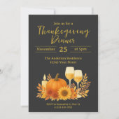 Herfstfeest - Elegante gouden Thanksgiving Kaart (Voorkant)