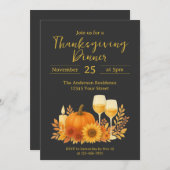 Herfstfeest - Elegante gouden Thanksgiving Kaart (Voorkant / Achterkant)