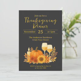Herfstfeest - Elegante gouden Thanksgiving Kaart