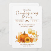 Herfstfeest - Elegante gouden Thanksgiving Kaart (Voorkant / Achterkant)