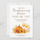 Herfstfeest - Elegante gouden Thanksgiving Kaart (Voorkant)