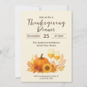 Herfstfeest - Elegante gouden Thanksgiving Kaart (Voorkant)