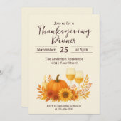 Herfstfeest - Elegante gouden Thanksgiving Kaart (Voorkant / Achterkant)