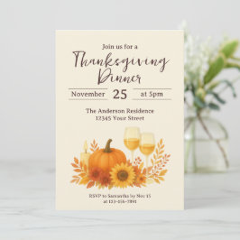 Herfstfeest - Elegante gouden Thanksgiving Kaart