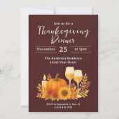 Herfstfeest - Elegante gouden Thanksgiving Kaart (Voorkant)