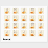 Herfstfeest - Elegante gouden Thanksgiving Vierkante Sticker (Vel)