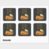 Herfstfeest - Elegante gouden Thanksgiving Vierkante Sticker (Vel)