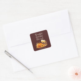 Herfstfeest - Elegante gouden Thanksgiving Vierkante Sticker