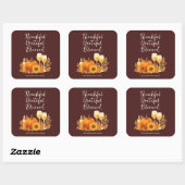 Herfstfeest - Elegante gouden Thanksgiving Vierkante Sticker (Vel)