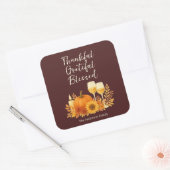 Herfstfeest - Elegante gouden Thanksgiving Vierkante Sticker (Envelop)