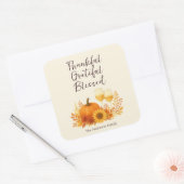 Herfstfeest - Elegante gouden Thanksgiving Vierkante Sticker (Envelop)