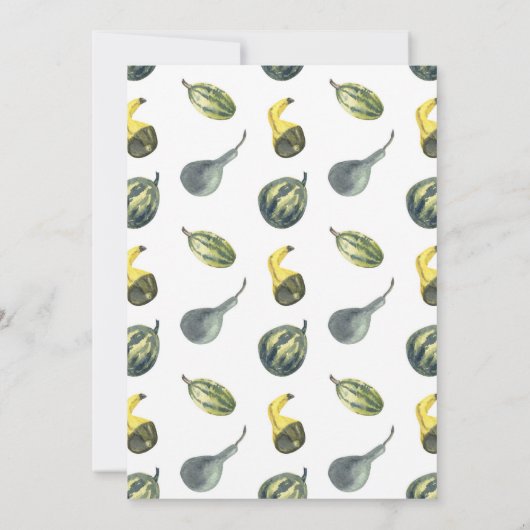 Herfstfeest Herfstfeest Kleurrijke Pompoenen Blauw Kaart (Achterkant)