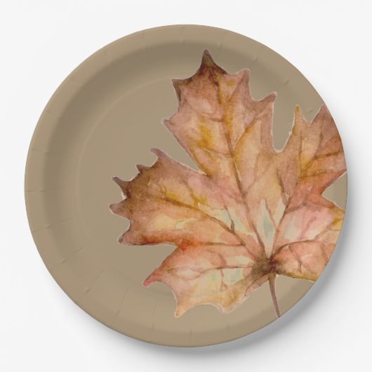 Herfstfeest - Leaf Papieren Bordje (Voorkant)