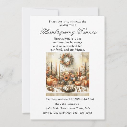 Herfstfeest met familie en vrienden Thanksgiving-d Kaart (Voorkant)