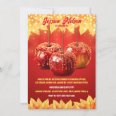 Herfstfeest met geglazuurde appelparty kaart (Voorkant)