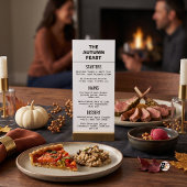 Herfstfeest Minimaal Typography Zwart Wit Menu