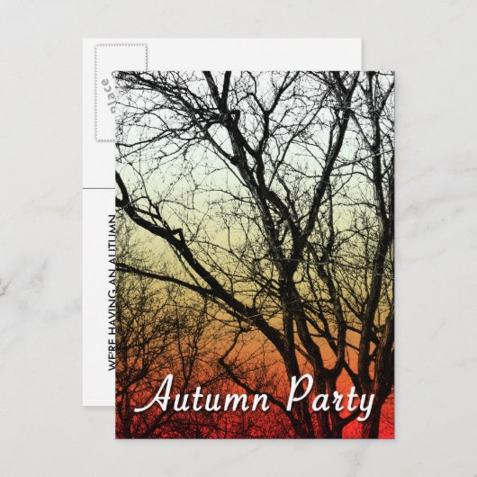 herfstfeest : spookboom uitnodiging briefkaart (Voorkant / Achterkant)