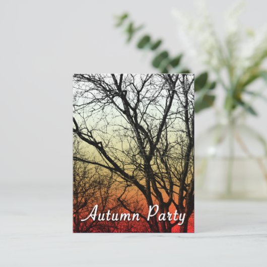 herfstfeest : spookboom uitnodiging briefkaart (Staand voorkant)