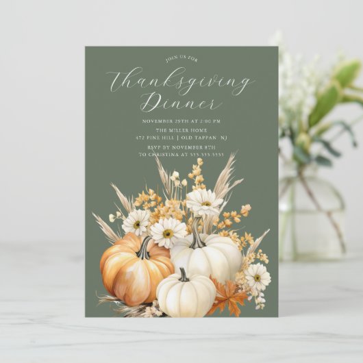 Herfstfeest Thanksgiving Diner Kaart (Staand voorkant)