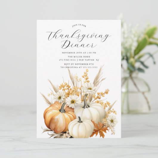 Herfstfeest Thanksgiving Diner Kaart (Staand voorkant)