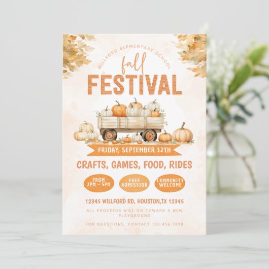 Herfstfeest van de schoolgemeenschap kaart (Staand voorkant)