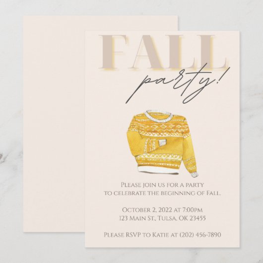 Herfstfeest Vieren Kaart (Voorkant / Achterkant)