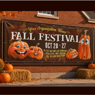 Herfstfeestbanner, Pompoenfeest, Halloween Spandoek